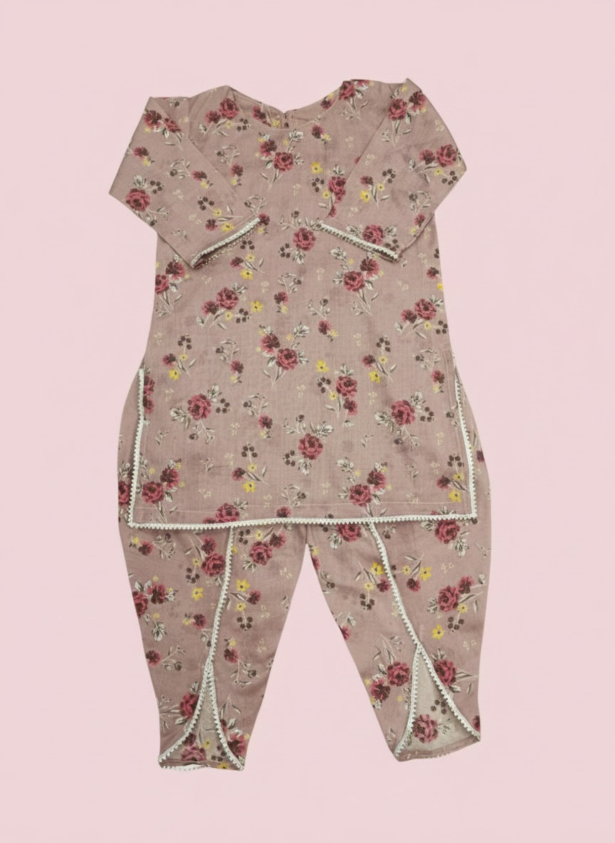 Printed Kameez with Tulip shalwar