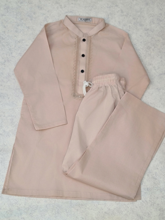 Tarkashi Hand Embroidered Powder Pink Kurta & Trouser