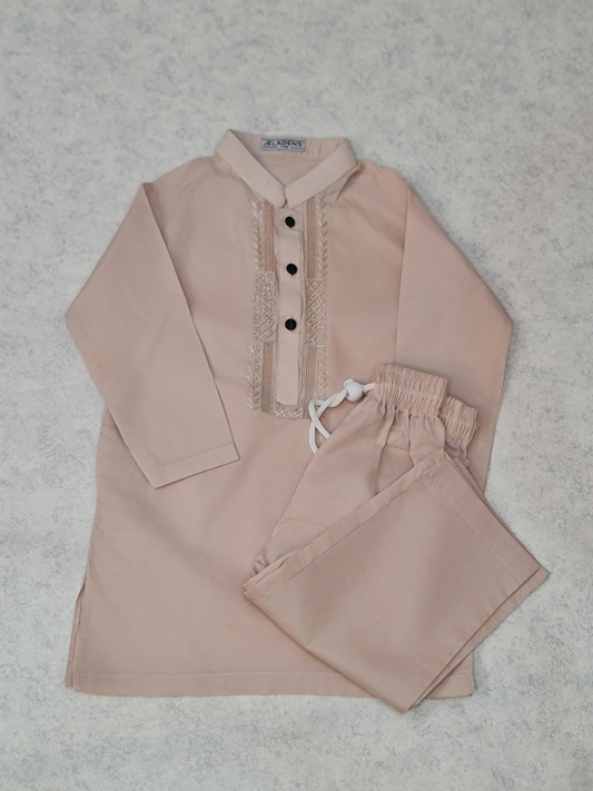 Tarkashi Hand Embroidered Powder Pink Kurta & Trouser