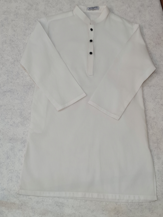 Boys white kurta and trouser set by ELADENS Pakistan
