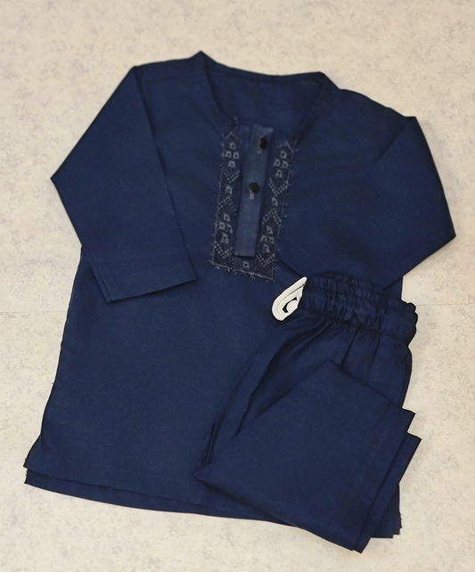 Tarkashi Hand Embroidered Navy Kurta & Trouser