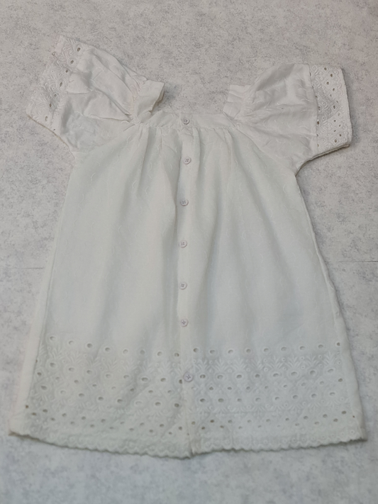 Girls white chikankari cotton top by ELADENS Pakistan