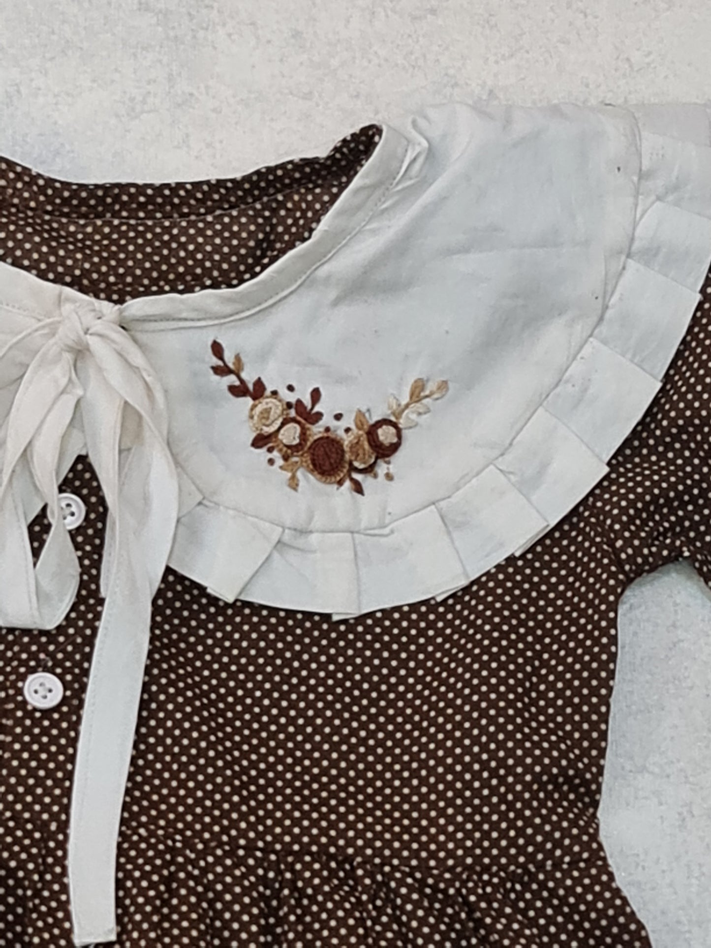 Hand Embroidered Polka Dot Dress