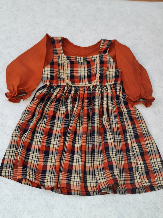 Girls check dress with trouser by ELADENS Pakistan