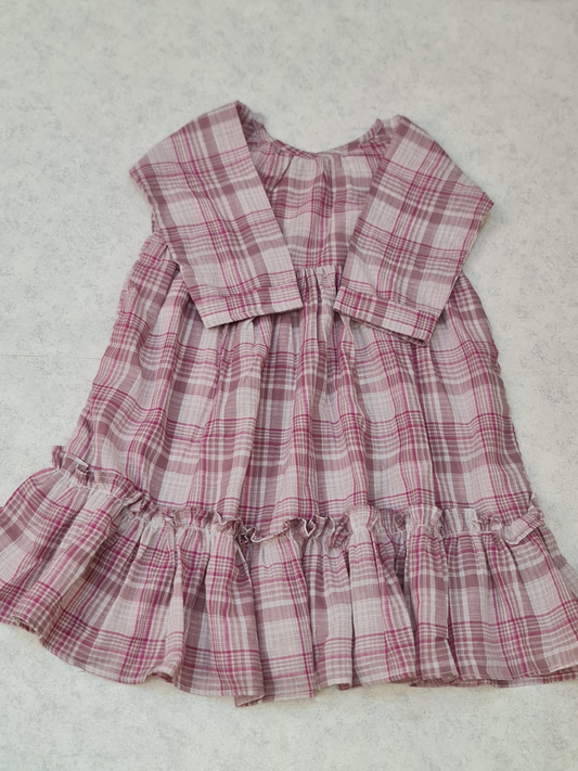 Girls pink check dress by ELADENS Pakistan