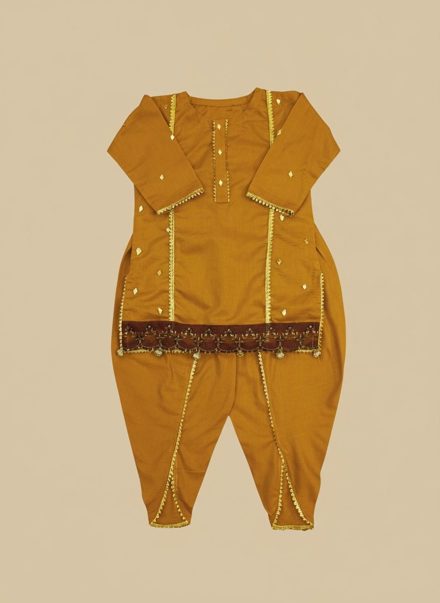 Embellished Kameez with Tulip Shalwar