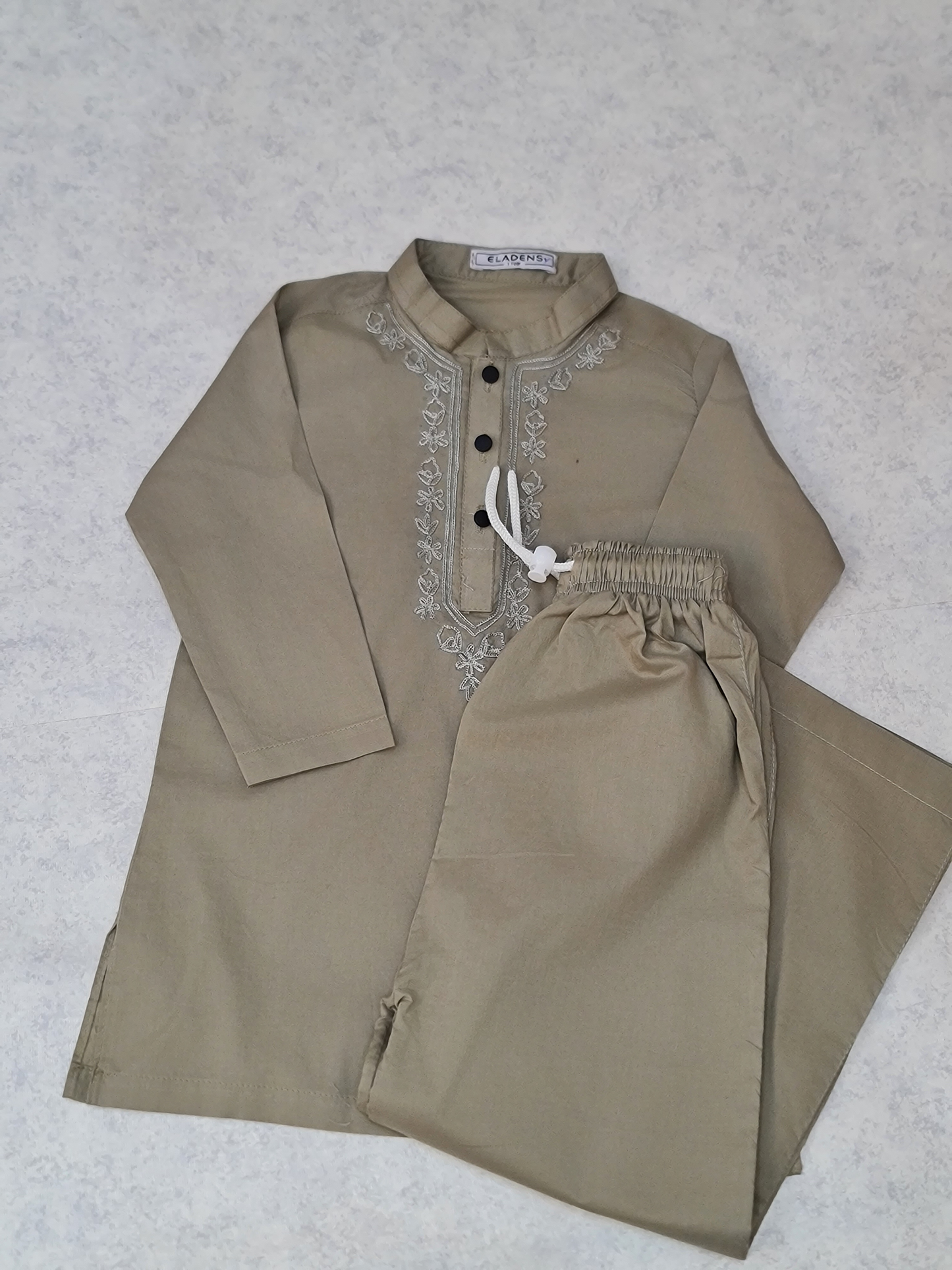 Hand Embroidered Moss Green Kurta & Trouser