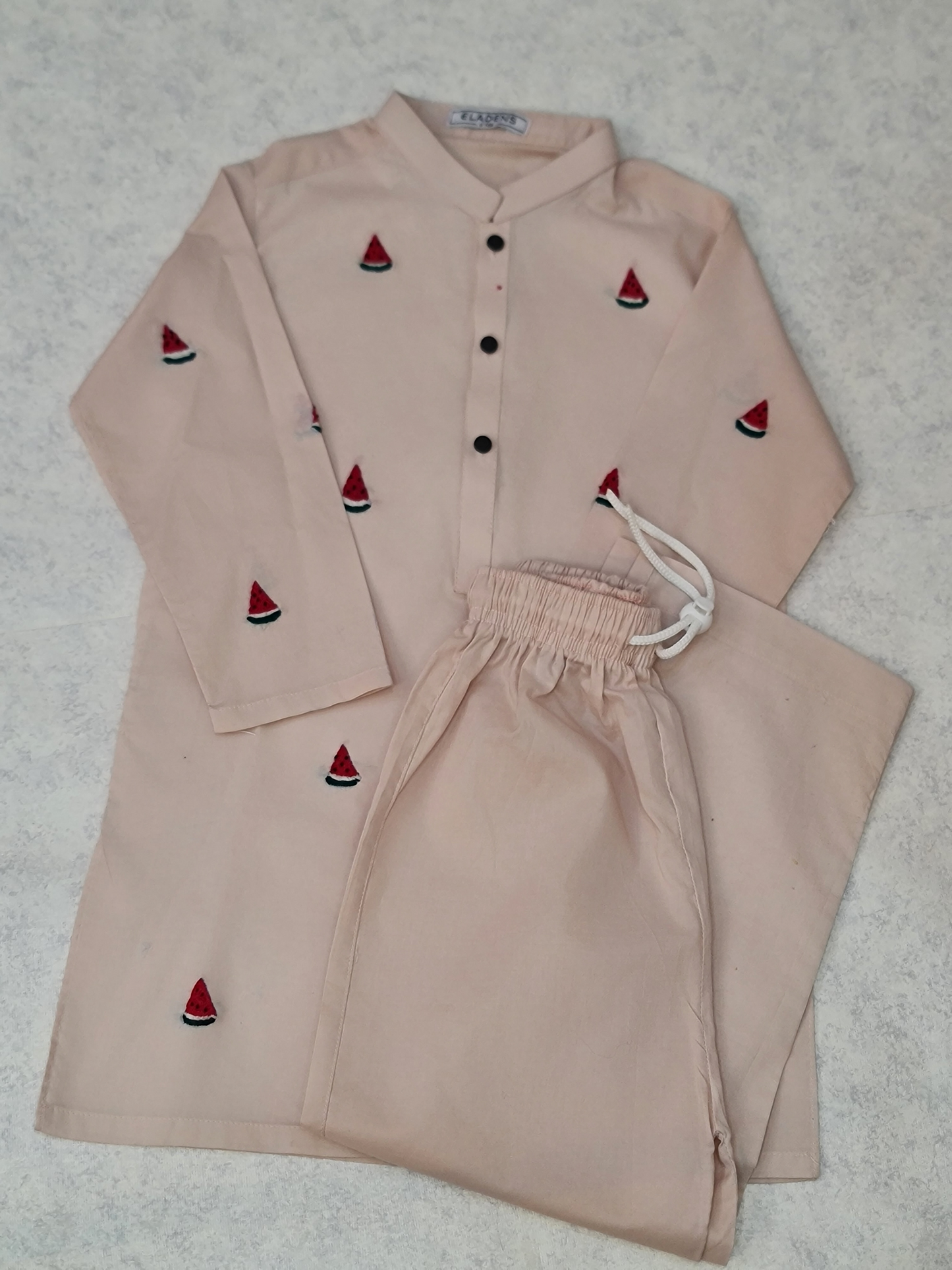 Hand Embroidered Powder Pink Kurta & Trouser