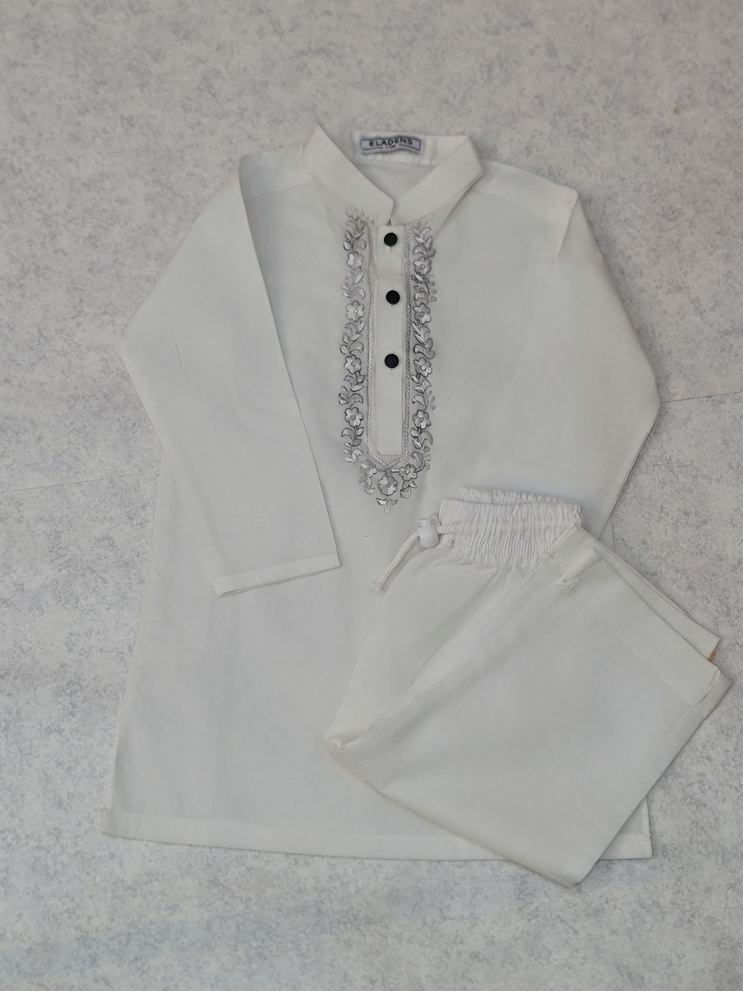 Hand Embroidered White Kurta & Trouser
