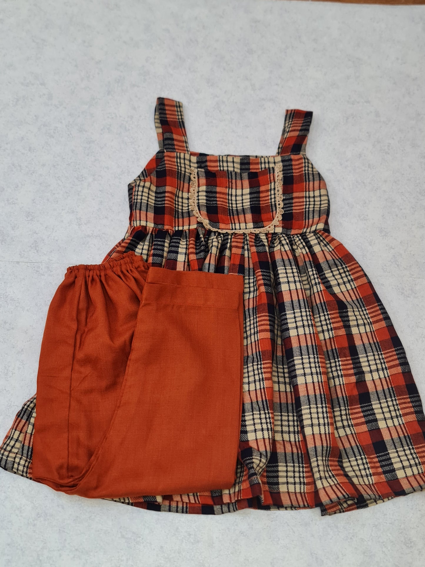 Check Dress with Trouser