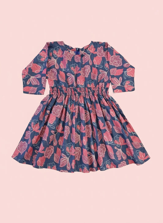 Blue floral frock & trouser